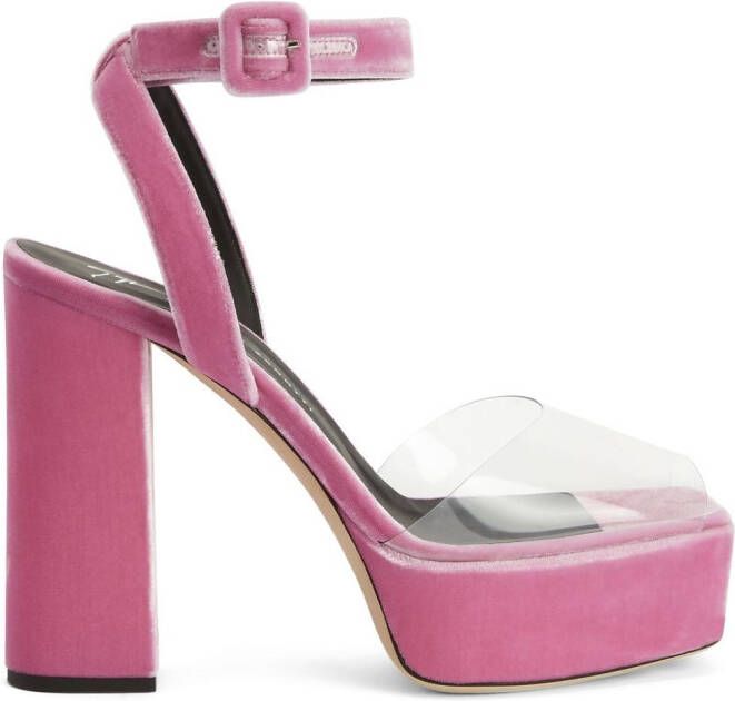 Giuseppe Zanotti Sandalen met plateauzool Roze