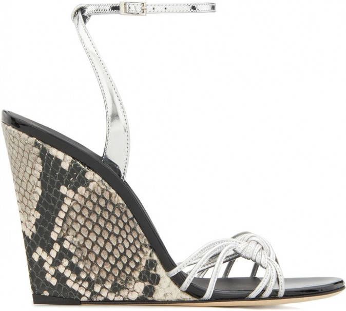 Giuseppe Zanotti Sandalen met slangenleer-effect Zilver