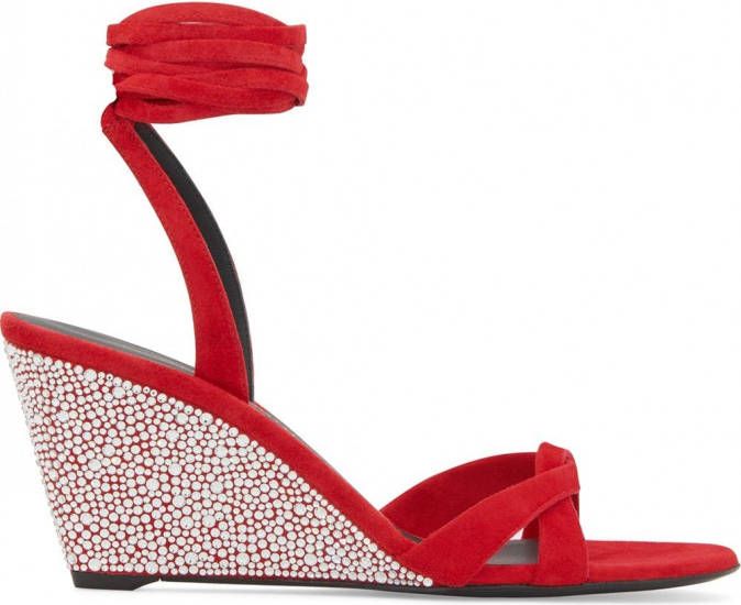 Giuseppe Zanotti Sandalen verfraaid met kristal Rood