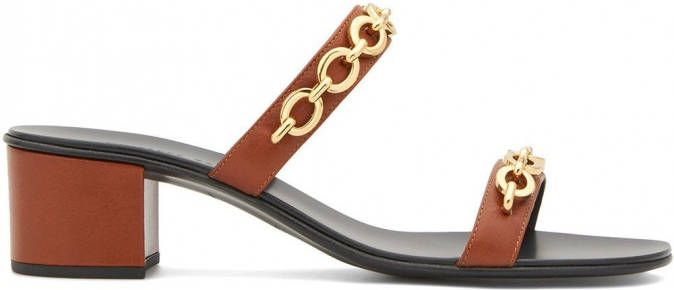 Giuseppe Zanotti Sandrine metallic sandalen Bruin