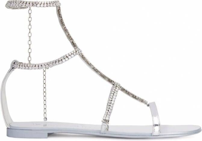 Giuseppe Zanotti Shaula sandalen met open neus Zilver