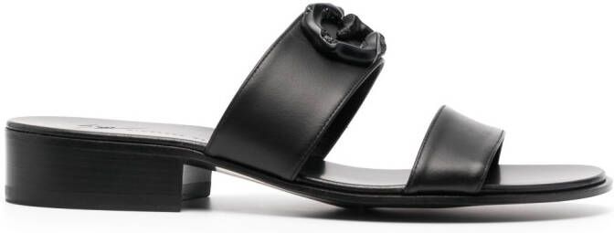 Giuseppe Zanotti Slippers met logoplakkaat Zwart