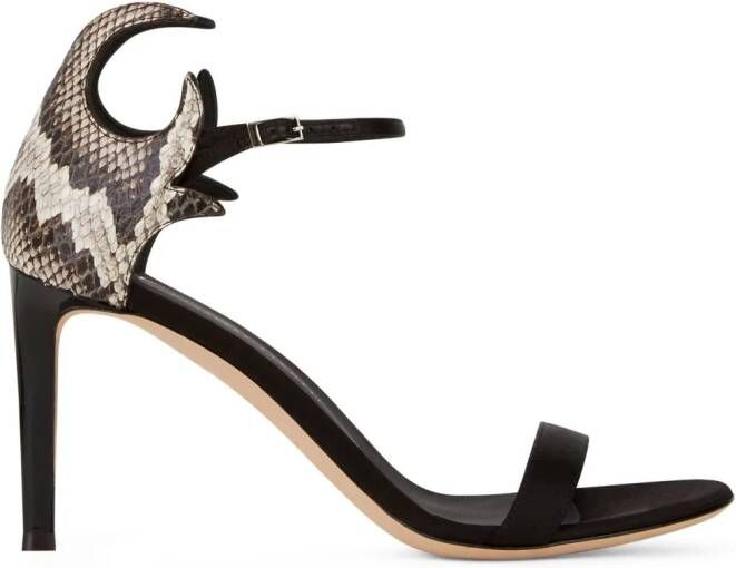 Giuseppe Zanotti Snake sandalen met hak Zwart