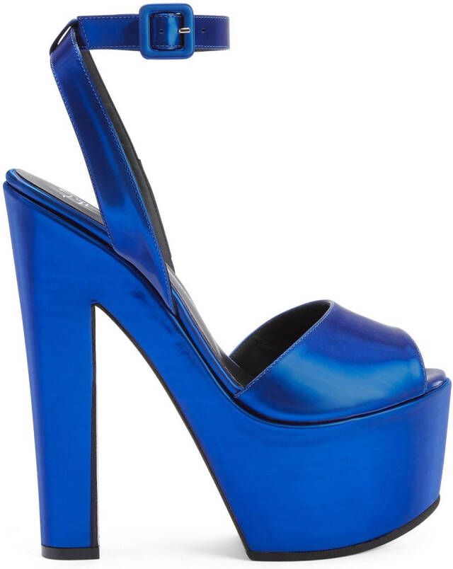 Giuseppe Zanotti Tarifa sandalen met plateauzool Blauw