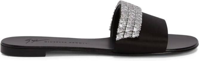 Giuseppe Zanotti Tesy slippers verfraaid met stras Zwart