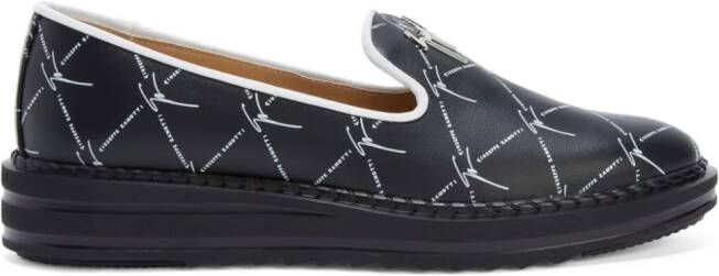 Giuseppe Zanotti Tim leren loafers Zwart