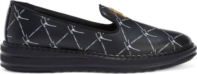 Giuseppe Zanotti Tim leren loafers Zwart