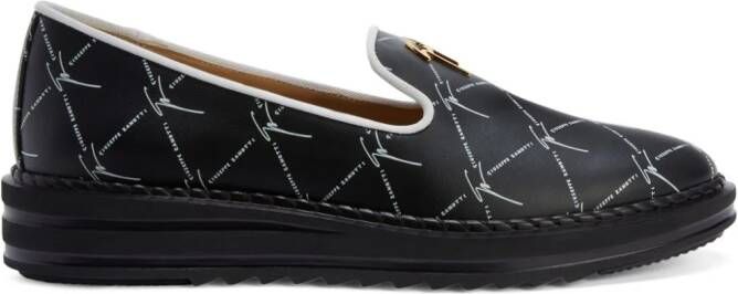 Giuseppe Zanotti Tim leren loafers Zwart