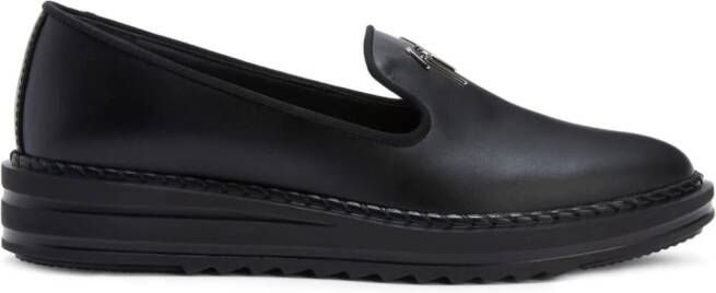 Giuseppe Zanotti Tim leren loafers Zwart