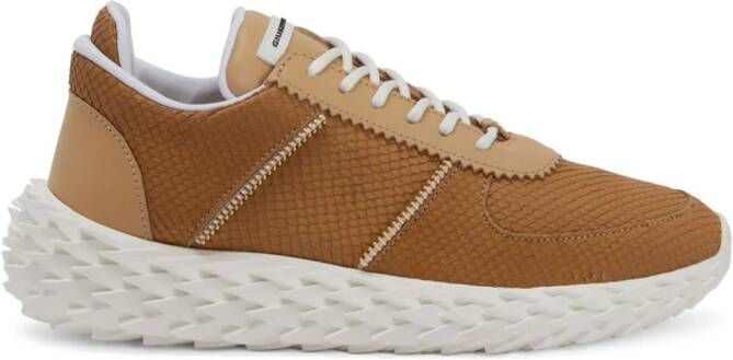 Giuseppe Zanotti Urchin leren sneakers Bruin