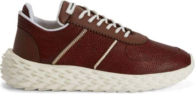 Giuseppe Zanotti Urchin leren sneakers Bruin