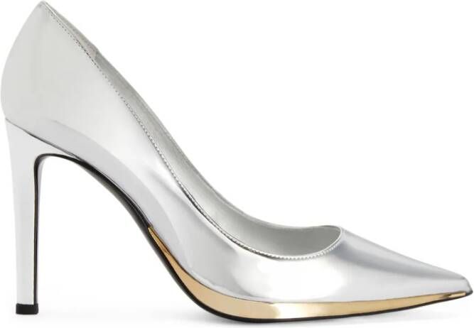 Giuseppe Zanotti Viva metallic leren pumps Zilver