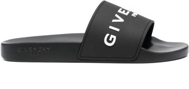 Givenchy Badslippers met logoprint Zwart