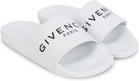 Givenchy Kids Slippers met logoprint Wit