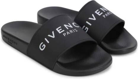 Givenchy Kids Slippers met logoprint Zwart