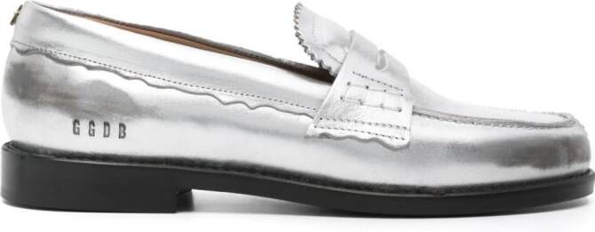 Golden Goose Jerry metallic leren loafers Zilver