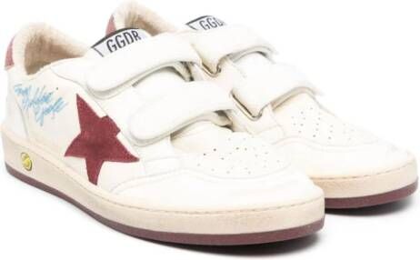 Golden Goose Kids Ball Star gerafelde sneakers Beige