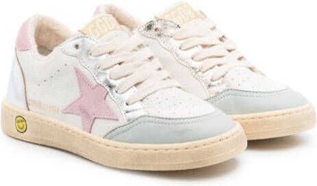 Golden Goose Kids Ballstar leren sneakers Beige