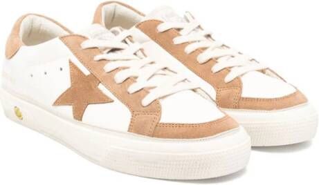 Golden Goose Kids May leren sneakers Beige