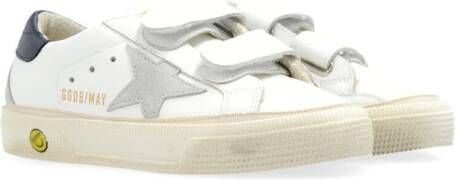 Golden Goose Kids May School leren sneakers Wit