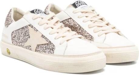 Golden Goose Kids May sneakers verfraaid met glitter Wit