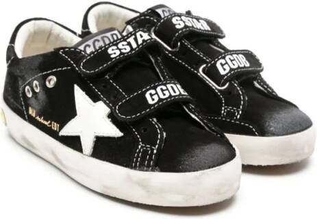 Golden Goose Kids Old School gerafelde suède sneakers Zwart