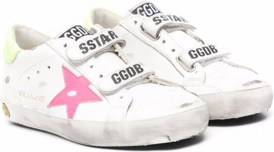 Golden Goose Kids Old School sneakers met klittenband Wit