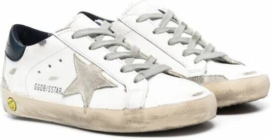 Golden Goose Kids Superstar gerafelde sneakers Wit