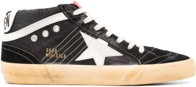 Golden Goose Mid-Star leren sneakers Zwart