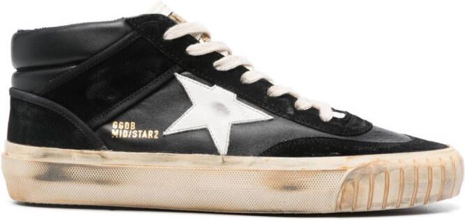 Golden Goose Mid-Star leren sneakers Zwart