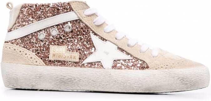 Golden Goose Mid Star sneakers met glitter Roze