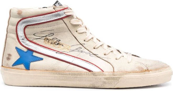 Golden Goose Slide high-top sneakers Beige