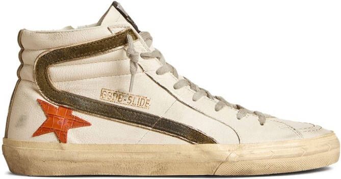 Golden Goose Slide leren high-top sneakers Beige