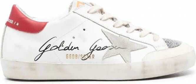 Golden Goose Super-Star sneakers met glitter Wit