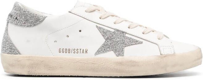 Golden Goose Superstar glitter-embellished sneakers Wit