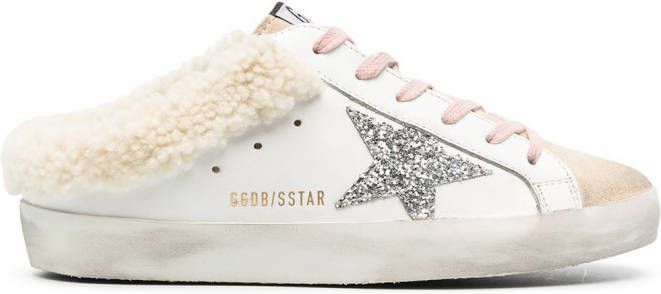 Golden Goose Superstar sneakers met glitter Wit