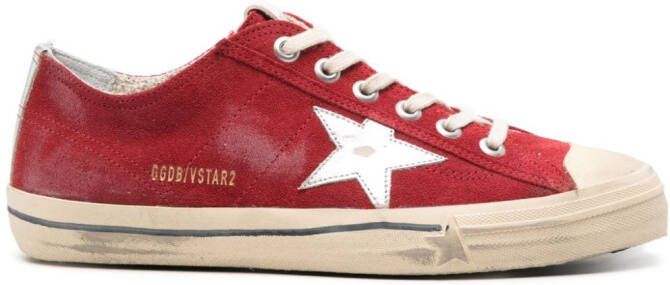 Golden Goose V-Star 2 gerafelde sneakers Rood