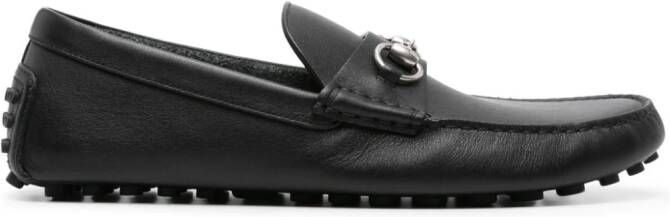 Gucci Leren loafers met horsebit detail Zwart