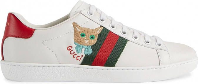 Gucci Ace sneakers met borduurwerk Wit