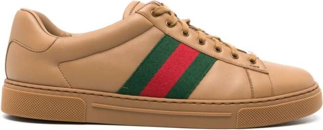 Gucci Ace leren sneakers Bruin