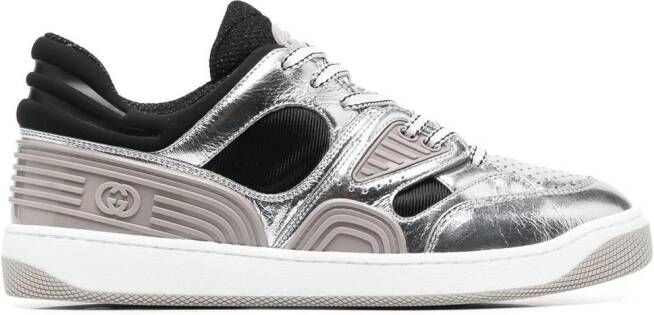 Gucci Basket metallic sneakers Grijs