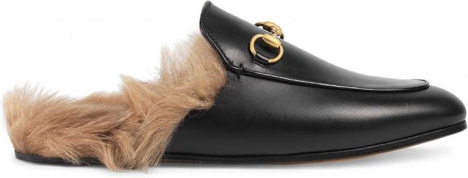 fur lined mules gucci