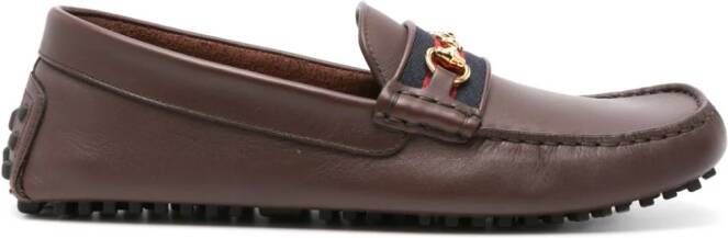 Gucci Loafers met Horsebit-detail Bruin