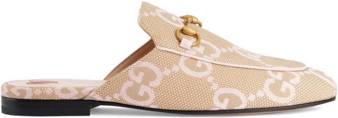 Gucci Princetown muiltjes met monogram Beige