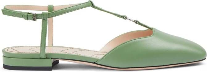 Gucci Ballerina's met vierkante neus Groen