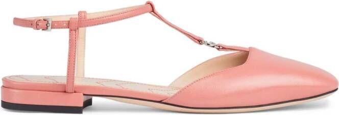 Gucci Double G ballerina's met vierkante neus Roze