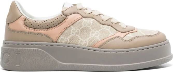 Gucci GG low-top sneakers met vlakken Beige