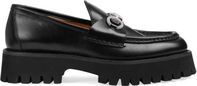 Gucci Horsebit loafers verfraaid met kristallen Zwart