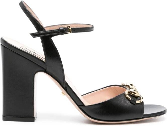 Gucci Horsebit leren sandalen Zwart