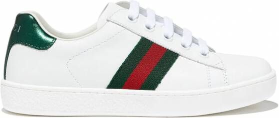 Gucci Kids Ace sneakers met webstreep Wit